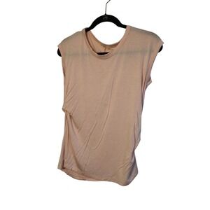 Promesa Blush Pink Sleeveless Top Ruched Detail Casual Comfy Size S